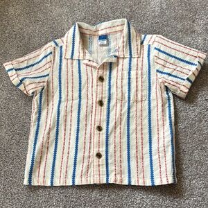 Striped Kids Shirt - Blue, Red, and Cream